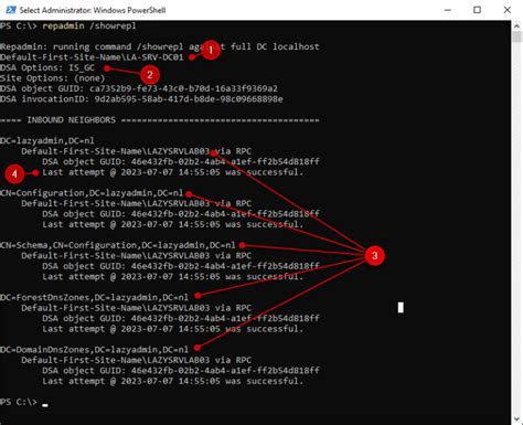 repadmin domain controller check.